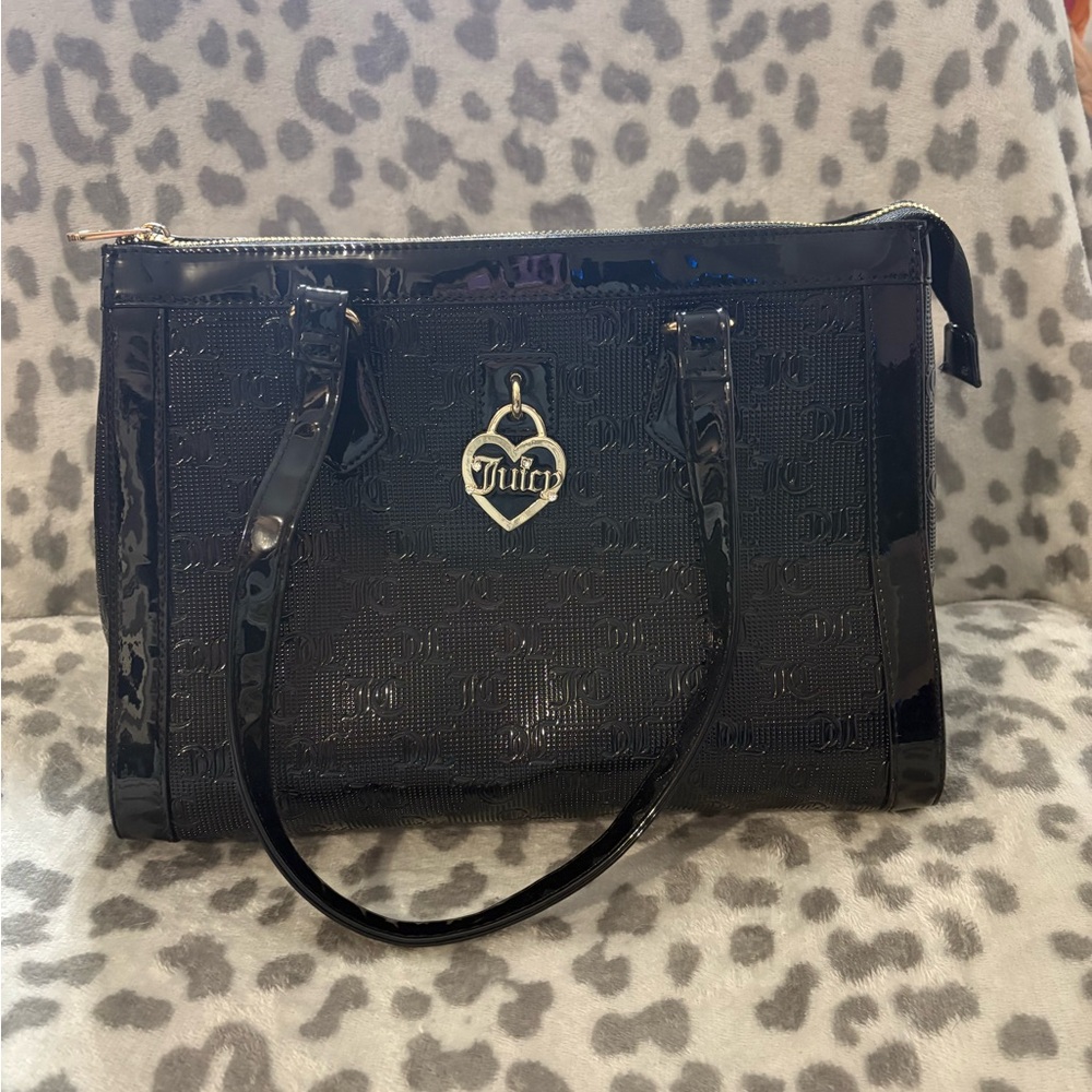 Juicy Couture Glossy Black Shoulder Bag